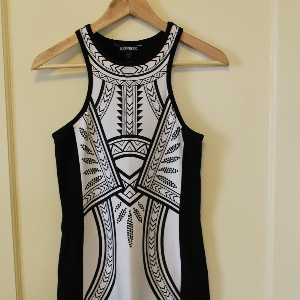 Black/White Tribal Print Dress